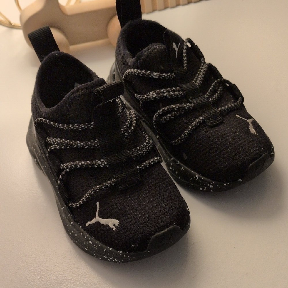 Puma Kids Black and White Sneakers